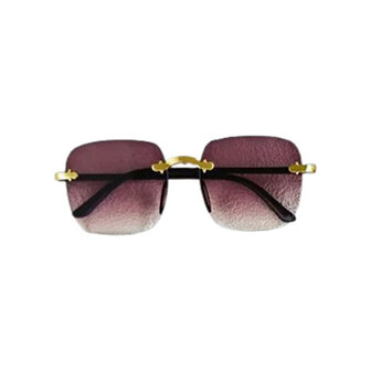  Zonnebril JETSET DUBAI - UV 400 - Paars / Transparant - Glazen vierkante bril - Normaal Model - Shades - Unisex Heren  / Vrouwen - Gradient Color - Anti UV - Vintage Model - Kunststof / Polycarbonaat - Zwarte framestokjes