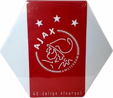 Ajax Kleurset - Multicolor - Kleur en Teken Box - Karton / Krijtjes / Kleurpotloden / Gum - 40 Delige Kleurset
