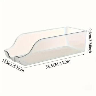 Koelkast blikjeshouder - Transparant - Kunststof - 33.5 x 14.5 x 9.5 cm - Set van 2 - Opberger - Kantoor accessoires 4