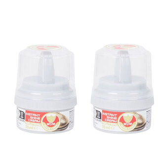 Schoenpoets met spons POETSIE - Neutraal - Kunststof - 50 ml - Set van 2 - Shoeshiner - Schoensmeer -