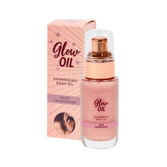  Glow Oil - Body Shimmer Oil - Ros&eacute; Champagne - Huidolie - Shimmering - 30 ml - Stralende Gouden Glans &amp; Verzorging in &eacute;&eacute;n