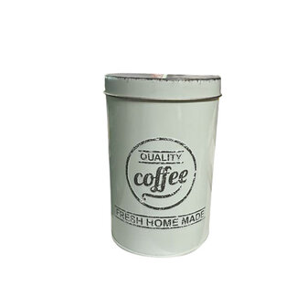 Voorraadblik RIO met tekst &#039;Quality Coffee&#039; - Blauw  - Metaal - &Oslash; 8,5 x 13 cm - Opbergblik - Koffieblik - 