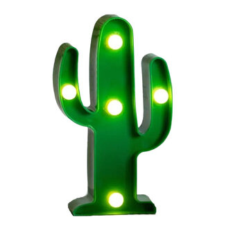 Mini LED Cactus lampje met 5 led lampjes - Groen - 6.5 x 2.5 x 15 cm