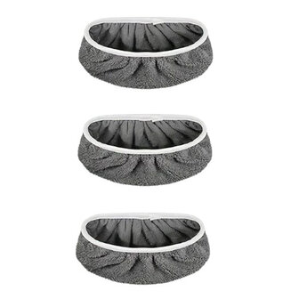 Microvezeldoek voor Dweil - Grijs - Polyester - Set van 3 - Schoonmaakdoek - Vloerwisser - Herbruikbaar - Streeploos - Sterk Ab