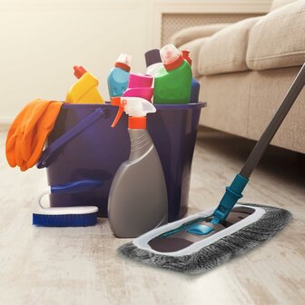 Microvezeldoek voor Dweil - Grijs - Polyester - Set van 3 - Schoonmaakdoek - Vloerwisser - Herbruikbaar - Streeploos - Sterk Ab