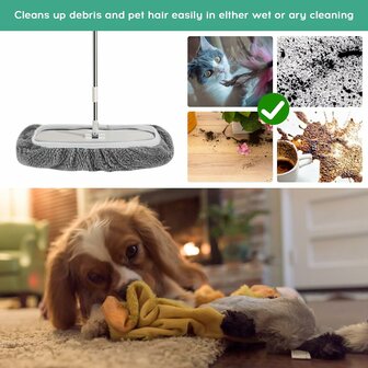 Microvezeldoek voor Dweil - Grijs - Polyester - Set van 3 - Schoonmaakdoek - Vloerwisser - Herbruikbaar - Streeploos - Sterk Ab