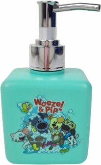 Woezel &amp; Pip Zeepdispenser - Blauw / Zilver - Kunststof - 8 x 14 x 6 cm