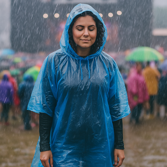 Regenponcho lichtgewicht - Blauw - Kunststof - Set van 2 - One Size3