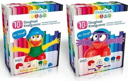 Creative Kids klei set rood mannetje - Rood / Multicolor - Klei / Kunststof - 10 delig - Kleiset - Knutselen - DIY - Speelgoed 