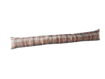 Tochtrol met Ruitjesmotief &ndash; Bruin / Zwart &ndash; Geruite Tochtstopper &ndash; Karo / Plaid Design &ndash; 90 cm &amp;#x