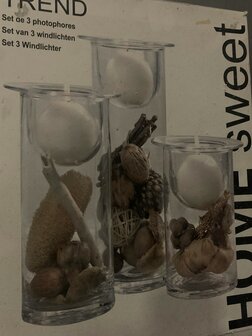 Kerstcadeau - Winter Wonderland - Windlichten - Set van 3