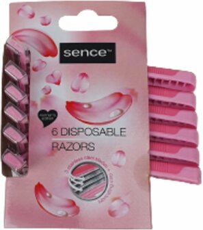 Sence scheermesjes Women&#039;s Edition - Roze - Kunststof / RVS - 6 Stuks - Scheren - Hygi&euml;ne - Scheermesje - Scheermesjes