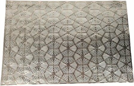Placemat met hexagon motief BALEO - Goud - Kunststof - 45 x 30 cm Set van 2