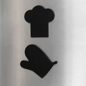 Koelkast Magneet set - Zwart - Magneet - Set van 2 - Assortis