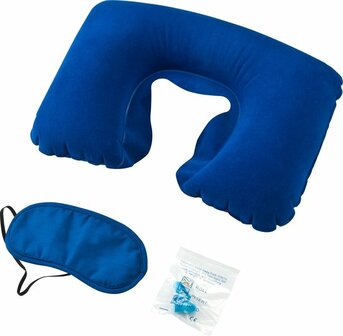 Princess Traveller - 3-delige Travelset - Oogmasker - Earplugs - Kussen - Blauw