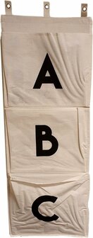 Tijdschriften- / brochure wandhouder - Beige / Zwart - Katoen - 35 x 95 cm