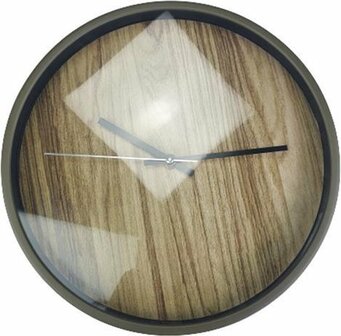 Klok - Rond - Midden bruin - Kunststof - &Oslash; 30 cm
