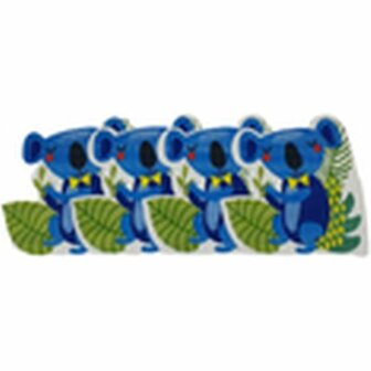 Servetten met koala print - Blauw / Multicolor - Papier - 16 x 16 cm - 16 Stuks - 2-laags - Servet - Servetten - Doekje - Feest