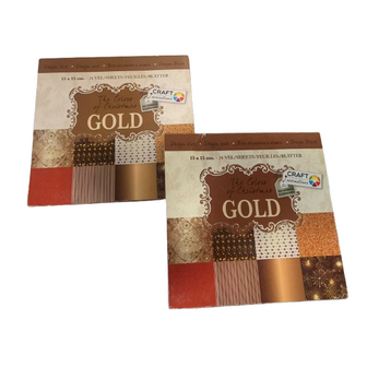 Craft Kerst Designblok Zilver / Goud - Set van 2 blokken - 24 vellen met 24 designs - Craft Sensations - Deco Time - Christmas Designpad - Kerstmis - Hobby - Feestdagen