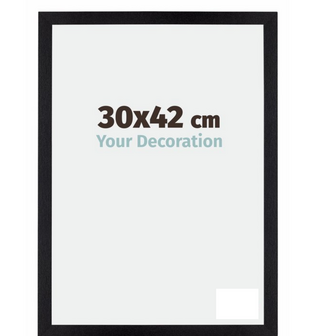 Fotolijst met Zwarte Rand - Glanzend - Zwart / Wit - Hout - 32 X 40 cm - Ophangbaar -  Wand - Woonkamer 