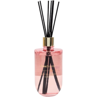 Luxe Geurstokjes ZENDAYA COLLECTION - Bergamot &amp; Rose - Glas / Kunststof - 300 ml - Reeddiffuser - Fragrance Oil - Luxe fle