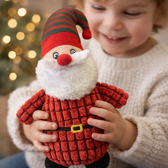 Schattige Kerst knuffel - Kerstman - Rood - 30 cm - Polyester - Kerstknuffel - Kerstcadeau