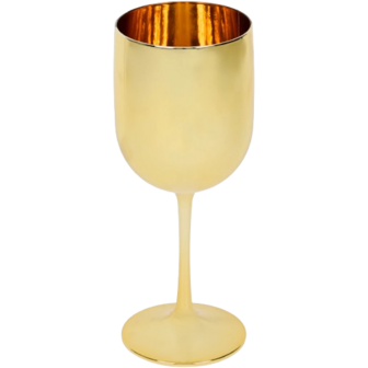 Trendy wijnglazen - Goud - Kunststof - 8 x 8 x 22 cm - Set van 2 stuks - 60 cl - Oud &amp; Nieuw - Cocktail - Kerst 1