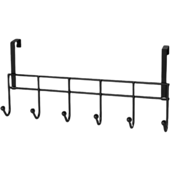 Industriele Kapstok ' over de deur ' - Strak Design - Deurkapstok - Mat Zwart - Metaal - 50 x 20 x 9 cm