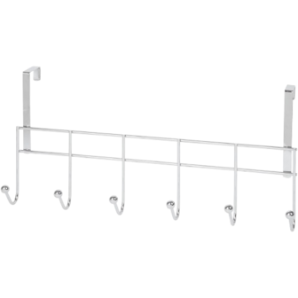 Industriele Kapstok ZUMAIA - Strak Design - Deurkapstok - RVS - Metaal - 50 x 20 x 9 cm - Haakjes over de deur Model