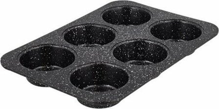 6-Muffin Bakvorm DINA - Zwart - Metaal - 36 x 27 x 3 cm