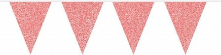 Roze Vlaggenlijn Glitter - - 6 Meter - Feest - Party - Jarig - Decoratie