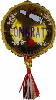Folieballon met tekst 'CONGRATS' - 30 cm - Verjaardag - Feest - Jarig - Vanaf 3 jaar - Geslaagd