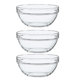 Schaaltje Glas- Transparant - Set van 3 - Schaal -  &Oslash; 10cm - Koken - Fruit - Serveren