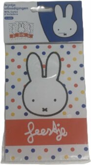 Nijntje Feestje Uitnodigingen Stipjes - Wit - Rood - 6 Stuks - Verjaardag - Spelen - Feesten