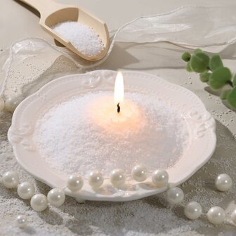 Sand Wax Candle MAISON EMBER &ndash; Wit - Luxe Zandwas Kaars - DIY Kaarsenzand op Plantaardige Basis - 50+ uur Brandduur - In