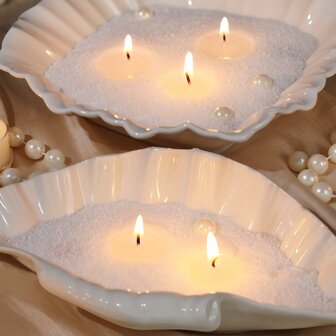 Sand Wax Candle MAISON EMBER &ndash; Wit - Luxe Zandwas Kaars - DIY Kaarsenzand op Plantaardige Basis - 50+ uur Brandduur - In