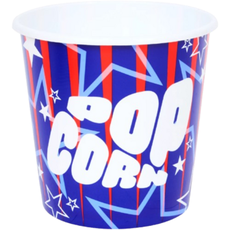 Popcorn bak herbruikbaar MOVIE TIME - Multicolor - Kunststof - 17 x 17 x 14 cm - Assorti - Set van 2 - Popcorn Emmer - Snackemm