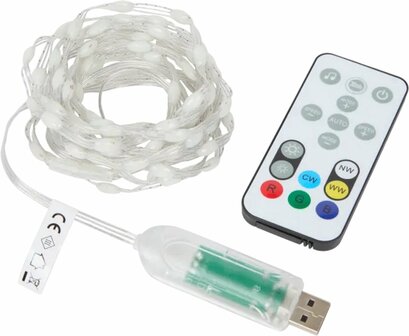 Muziek ledverlichtingssnoer met afstandbediening - Multicolor - 2,5 meter - 1000 ledlampjes - USB Muziek-Sync