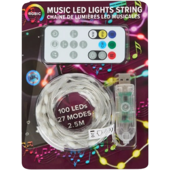 Muziek ledverlichtingssnoer met afstandbediening - Multicolor - 2,5 meter - 1000 ledlampjes - USB Muziek-Sync1