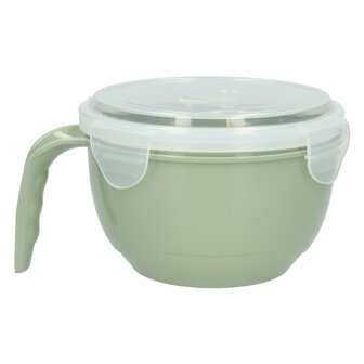 Noedel / Soep Mok met Deksel ZODIAC - Groen - Kunststof - 950 ml - Noodles - Magnetron mok