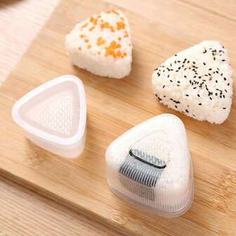 Onigiri Vorm Box - Transparant - Kunststof - 7 x 4 cm - Set van 2 - Met Deksel - Sushi 