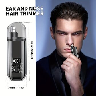 Geschikt voor mannen, USB-oplaadbare neus- en oorhaartrimmer, draagbare elektrische neustondeuse, mini compact , snel opladen2