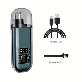 Geschikt voor mannen, USB-oplaadbare neus- en oorhaartrimmer, draagbare elektrische neustondeuse, mini compact , snel opladen7