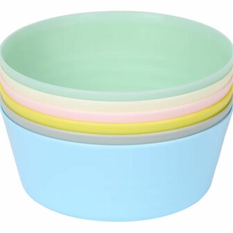 Set kunststof kommetjes in pastelkleuren Jensen set van 6 