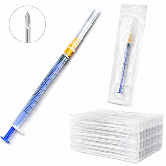 50 stuks laboratoriumspuit met 1 inch naald, individueel verzegeld, transparante spuit met duidelijke maatverdeling, veilige en