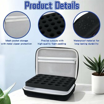 Peptide Flacon Opbergdoos &ndash; EVA Hardcase Organizer voor 10 / 15 / 30 Flacons &ndash; Waterbestendige Beschermcase - Com