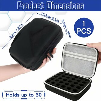 Peptide Flacon Opbergdoos &ndash; EVA Hardcase Organizer voor 10 / 15 / 30 Flacons &ndash; Waterbestendige Beschermcase - Com