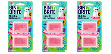 Bin Brite stick-on vuilnisbak verfrisser - Papaya - Tropical Papaya Mist Scent - Stick On Bin Freshner - Set van 3 pakjes - Bin