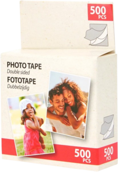 Foto tape op rol - Wit - Papier - 500 Stuks - Dubbelzijdig - Fotoplakkers