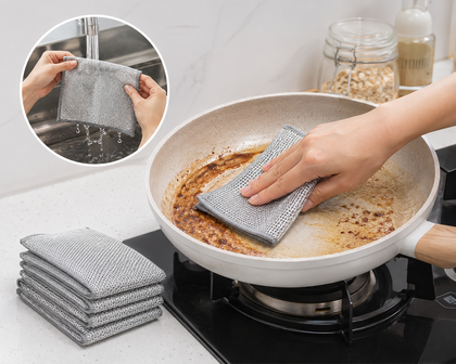 SteelSoft Draadvaatdoek RVS - Zilver - Staal &ndash; Set van 10 &ndash; 20 x 20 cm - vaatdoek - draadvaatdoek - scoonmaakdoek